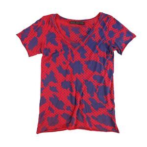 Evil Genius Womens Two Tone Basic T-Shirt, Red, NWT